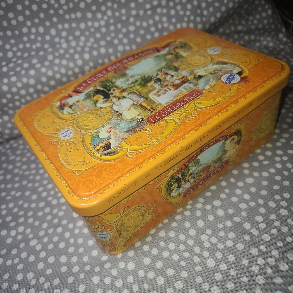 Vintage Fancy Cookie Tin Provence Alpes Cote D'Azur La Cure Gourmande France VGC
